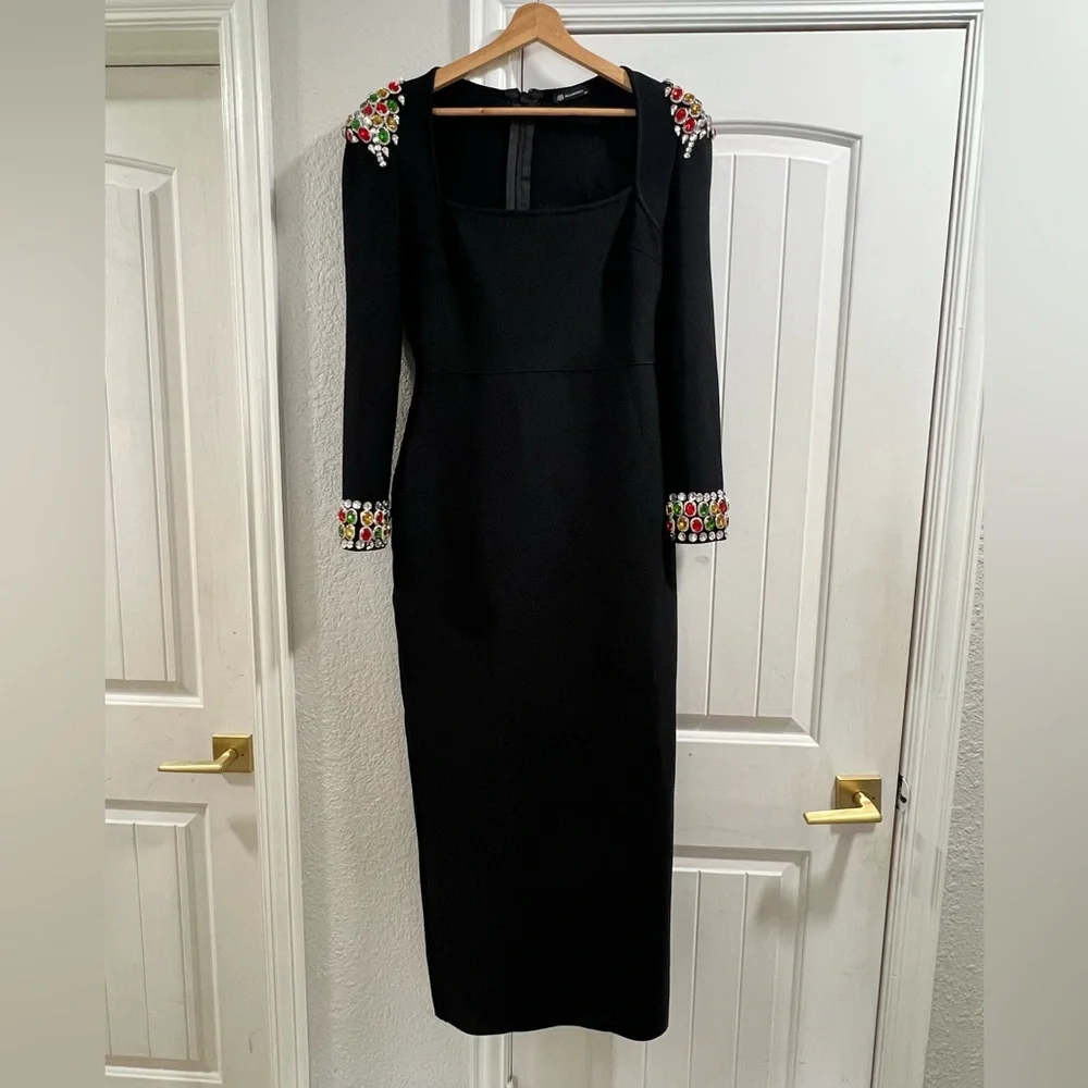 Bella Barnett Sophisticated Black Long Sleeve Dress! - Picture 3 of 8